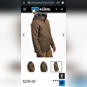 KÜHL KOLLUSION™ Fleece Lined Men’s Jacket Size Large